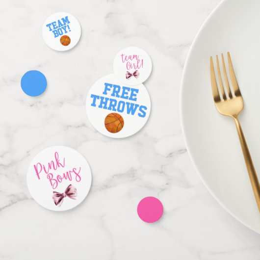 無料のスローまたはピンクの弓ジェンダーの表示パーティー コンフェッティ (グループ)