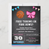 無料のスローまたはピンクの弓ジェンダーの表示パーティー 招待状 (正面)