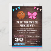 無料のスローまたはピンクの弓ジェンダーの表示パーティー 招待状 (正面)