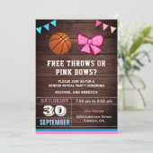 無料のスローまたはピンクの弓ジェンダーの表示パーティー 招待状 (スタンド正面)