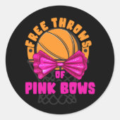 無料のスローまたはピンクの弓ピンクまたは青のジェンダーレヴェア ラウンドシール (正面)