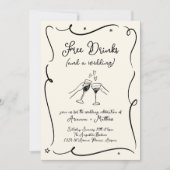 無料のドリンクと結婚式の招待状 招待状 (正面)