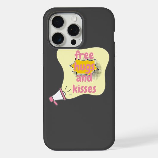 無料のハグとキス iPhoneケース (裏面)