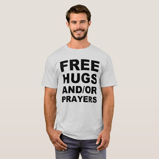 無料のハグと祈り キリスト教Tシャツ Tシャツ (正面フル)