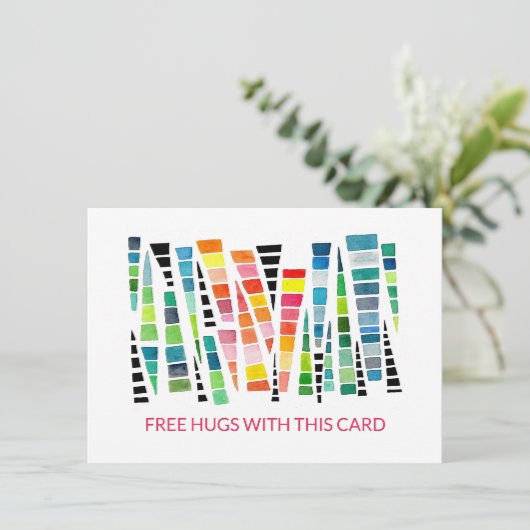 無料のハグを添えた思いやりカード (スタンド正面)