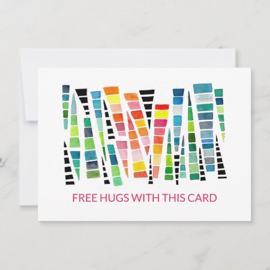 無料のハグを添えた思いやりカード (正面)