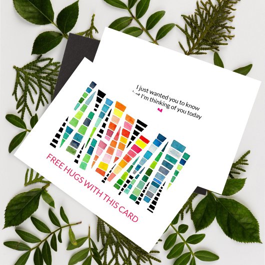 無料のハグを添えた思いやりカード