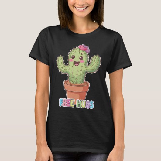 無料のハグ サボテン かわいい チャーミング Tシャツ (正面)
