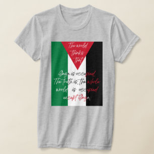 無料のパレスチナTシャツ救- ガザTシャツ Tシャツ