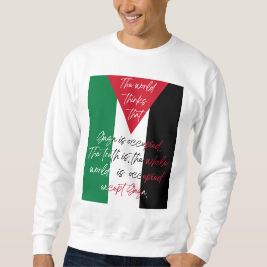 無料のパレスチナTシャツ – Gaza Sweatshirt救 – ガジア スウェットシャツ (正面)