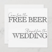 無料のビール目当てで来たけど、結婚式に興味が湧いた 招待状 (正面/裏面)