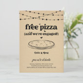 無料のピザ 面白い婚約パーティーの招待状 招待状 (スタンド正面)