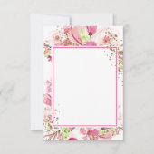 無料のブライダル招待状 ファンタスティックなピンクの花柄のウェディング Invita 招待状 (正面)