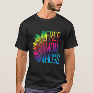 無料のママのハグ – LGBT Rainbow.ひまわり Tシャツ