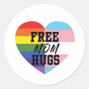 無料のママ抱きLGBTQステッカー ラウンドシール
