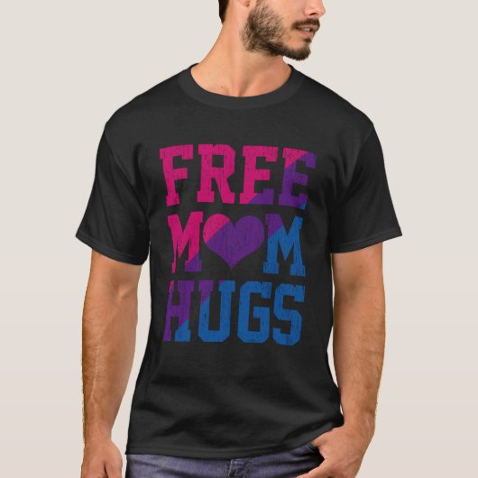 無料のママHgsハートバイセクシャルLGBT Tシャツ (正面)