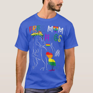 無料のママHugs LGBTプライドママム恐竜Re Tシャツ