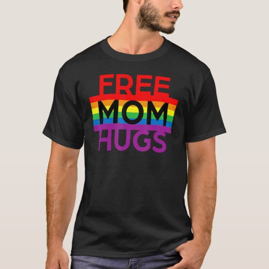 無料のママHugs Lgbtプライド社会運動 Tシャツ (正面)