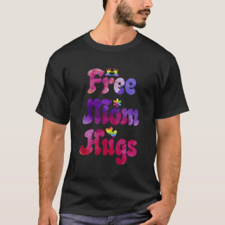 無料のマムハグゲイサポートLgbtqプライドレインボートラン Tシャツ