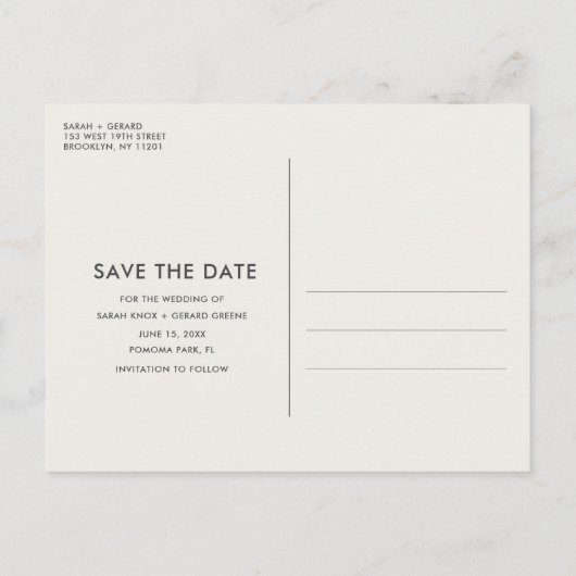 無料のワイン(そして私たちの幸せな後結婚) 案内ポストカード (裏面)