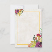 無料の予算で使える バーガンディと黄色の花のウェディング 招待状 (正面)