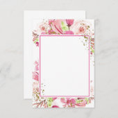 無料の予算 ファンタスティック ピンク フラワー ウェディング  Invita 招待状 (正面/裏面)