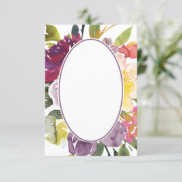 無料の予算 紫と黄色の花の結婚式 招待状