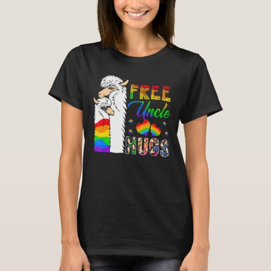 無料の伯父ハグスツラマ誇りを持ったスLgbtサポーターF Tシャツ (正面)