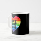 無料の叔母ハグLGBTフラグプライド認識度月来ライ コーヒーマグカップ (正面左)
