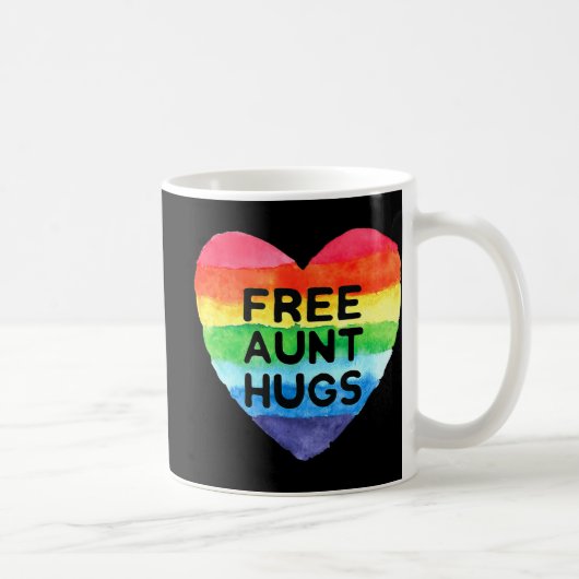 無料の叔母ハグLGBTフラグプライド認識度月来ライ コーヒーマグカップ (右)