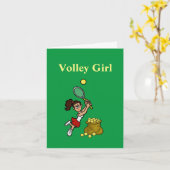 無料の女子テニスプレーヤーグリーティングカード カード (黄色い花)