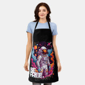 無料の宇宙飛行士デザイン エプロン (着用した状態)