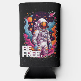 無料の宇宙飛行士デザイン スリム缶クーラー