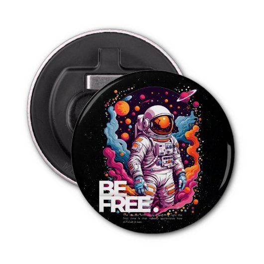 無料の宇宙飛行士デザイン 栓抜き (正面)