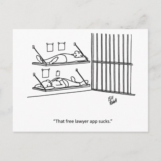 無料の弁護士アプリの最低ポストカード ポストカード (正面)