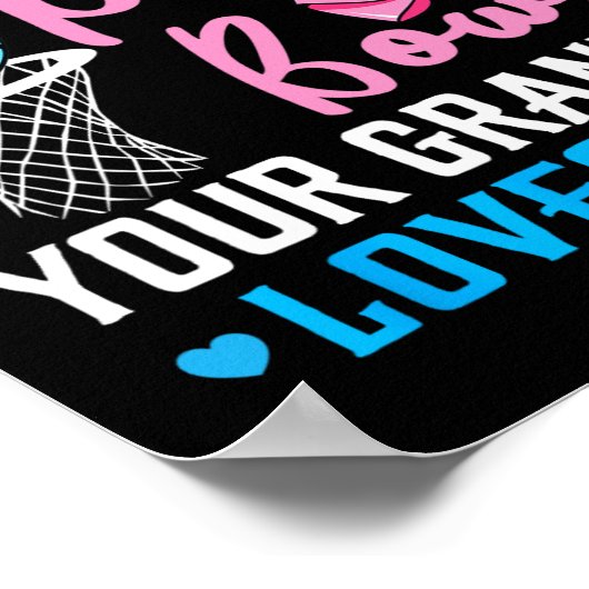 無料の投げまたはピンクの弓おじいちゃん愛する性別 ポスター (角)