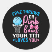 無料の投げまたはピンクの弓ティティ愛するGender Rev ラウンドシール (正面)