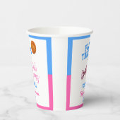 無料の投げまたはピンクの弓バスケットボールジェンダーの明け 紙コップ (左)