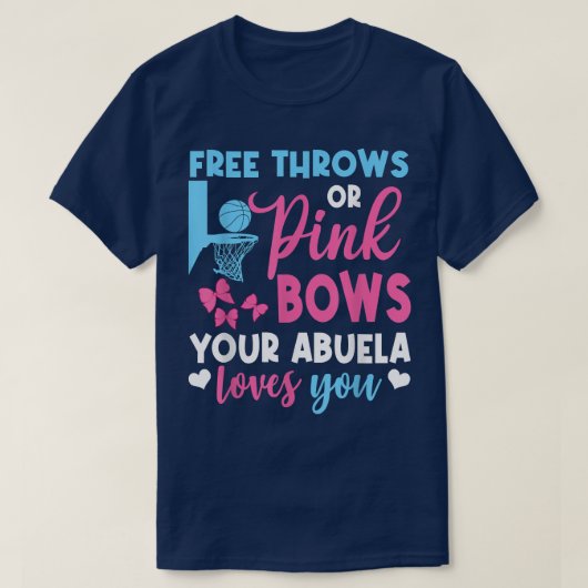 無料の投げまたはピンクの弓Abuela Loves You Gender R Tシャツ (デザイン正面)