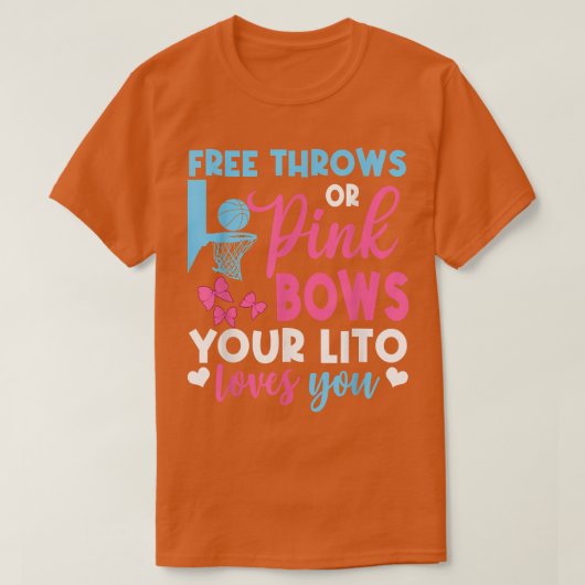 無料の投げまたはピンクの弓Lito愛あなた性別Rev Tシャツ (デザイン正面)
