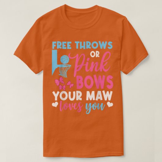 無料の投げまたはピンクの弓Maw愛あなた性別Reve Tシャツ (デザイン正面)