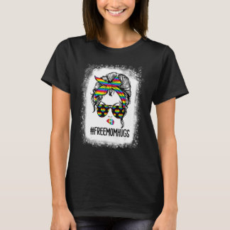 無料の母ハグメッシーバンLgbtフラグプライドレインボーsu Tシャツ