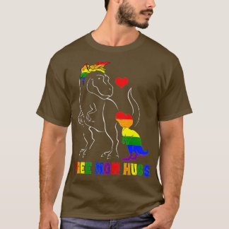 無料の母ハグLGB母ママサウルス虹ギフト Tシャツ