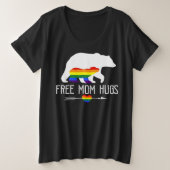 無料の母ハグLGBTプライドママ母の母の日 プラスサイズTシャツ (デザイン正面)
