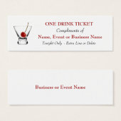 無料の無料ドリンクチケットバー特別イベント (正面&裏面)