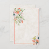 無料の結婚式招待状 ピンクとブルーの花のデザイン 招待状 (正面/裏面)