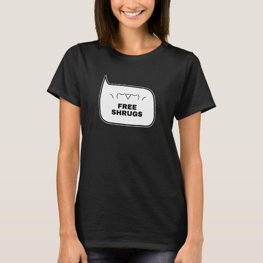 無料の肩をすくめる顔 Funny Kaomoji 日本語絵文字 2 Tシャツ (正面)