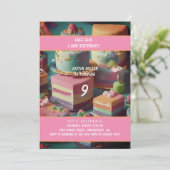 無料の誕生日ケーキ 招待状 (スタンド正面)