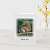 無料の配布資料を探している空腹のリス カード (黄色い花)