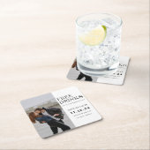 無料の飲み物が日付を節約 スクエアペーパーコースター (インサイチュ)